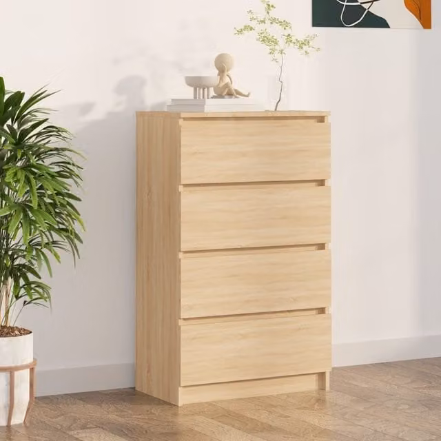 Berkfield Home Sonoma Oak Sideboard in Brown, W/D/H: 60 x 35 x 98.5 cm