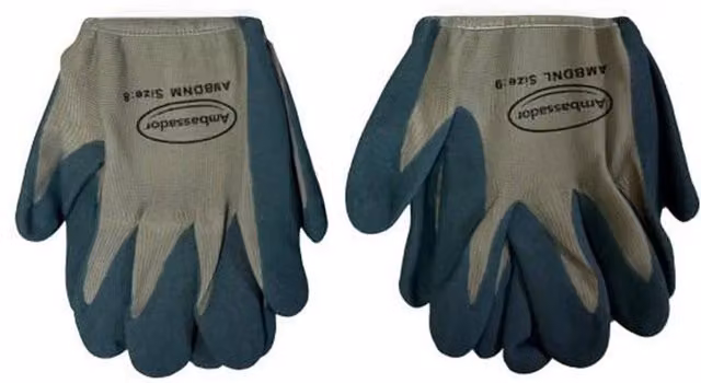 Ambassador Durable Nitrile Gardening Gloves in Grey, Size: Medium