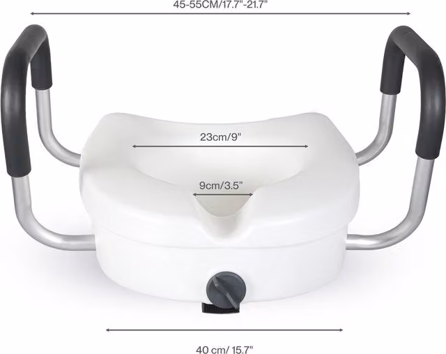 Levede Raised Toilet Seat with Adjustable Arms, White