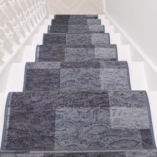 runrug Icona Hardwearing Stair Runner Rug in Graphite Grey, W: 100 cm x L: 600 cm – 6
