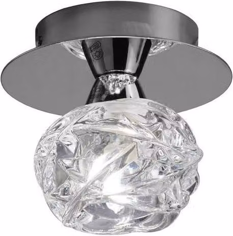 Netlighting Maremagnum Ceiling Light with Grey Glass and Polished Chrome Finish, G9