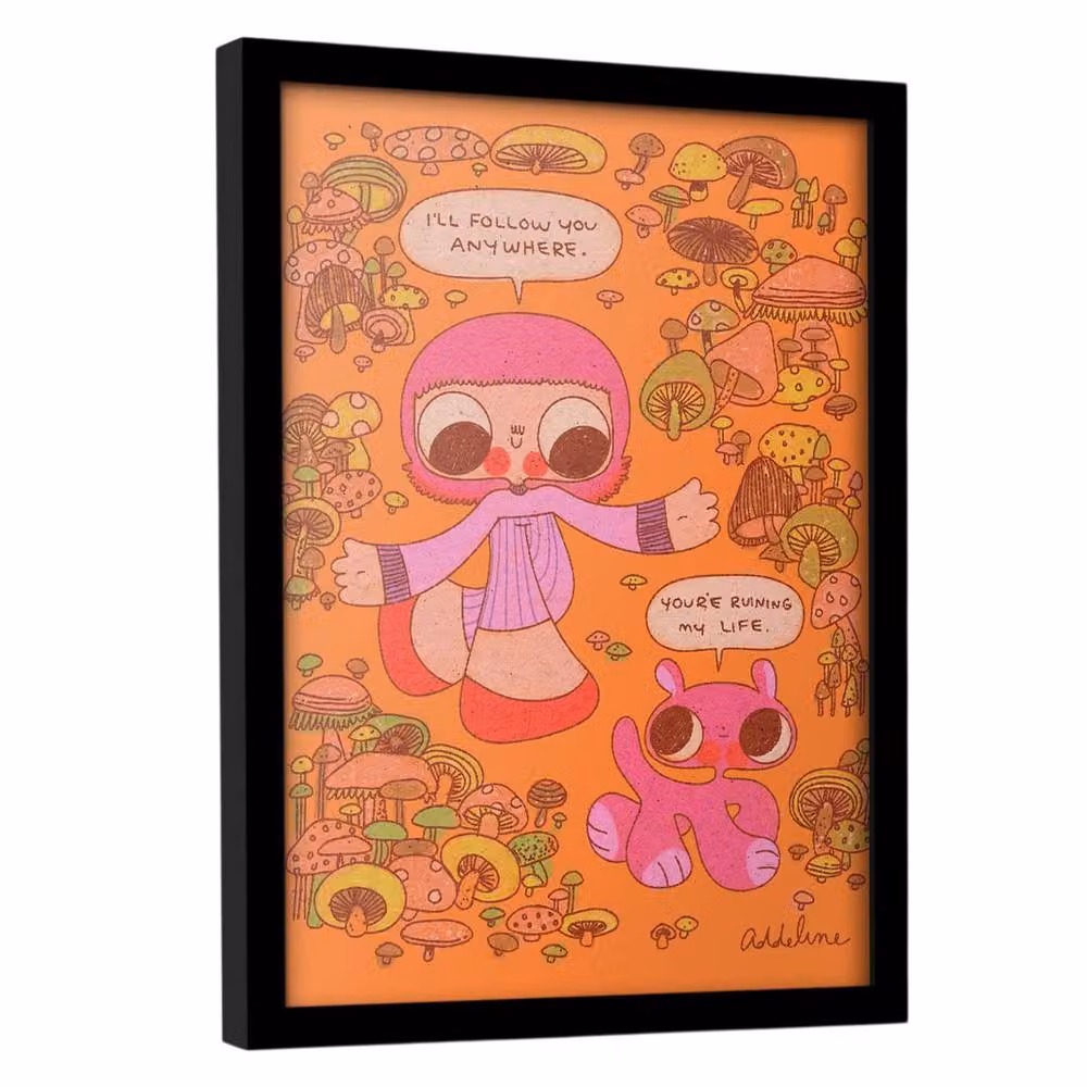 Burger Babie I'll Follow You Anywhere Framed Paper Poster in Pale Orange – 2