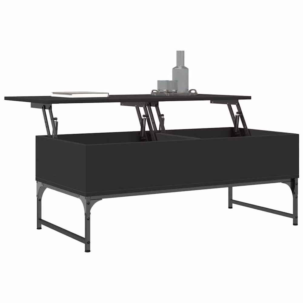 Berkfield Home Black Rectangular Coffee Table with Lift Mechanism, W/D/H: 100 x 50 x 40 cm – 3
