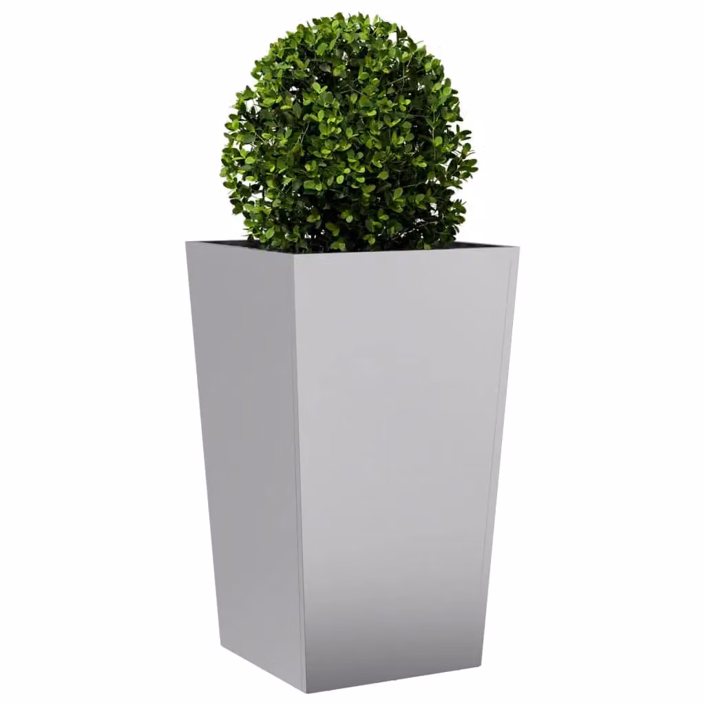Berkfield Home Galvanised Steel Garden Planter Tubs in Grey, 2 Pack, W/D/H: 45 x 45 x 75 cm – 4