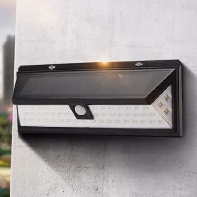 Garden Mile 66 LED Solar Floodlight with Motion Sensor in Black