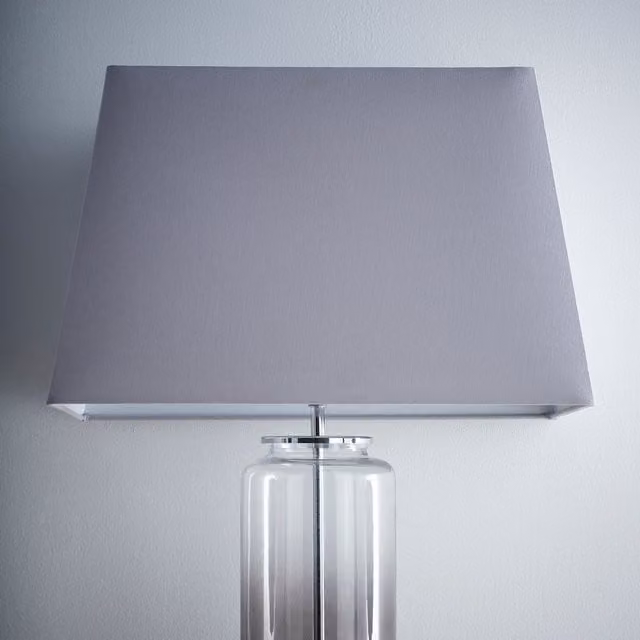 K LIVING Modern Grey Rectangular Fabric Light Shade for Ceiling Pendants, W: 38.1 cm, D: 38.1 cm, H: 38.1 cm