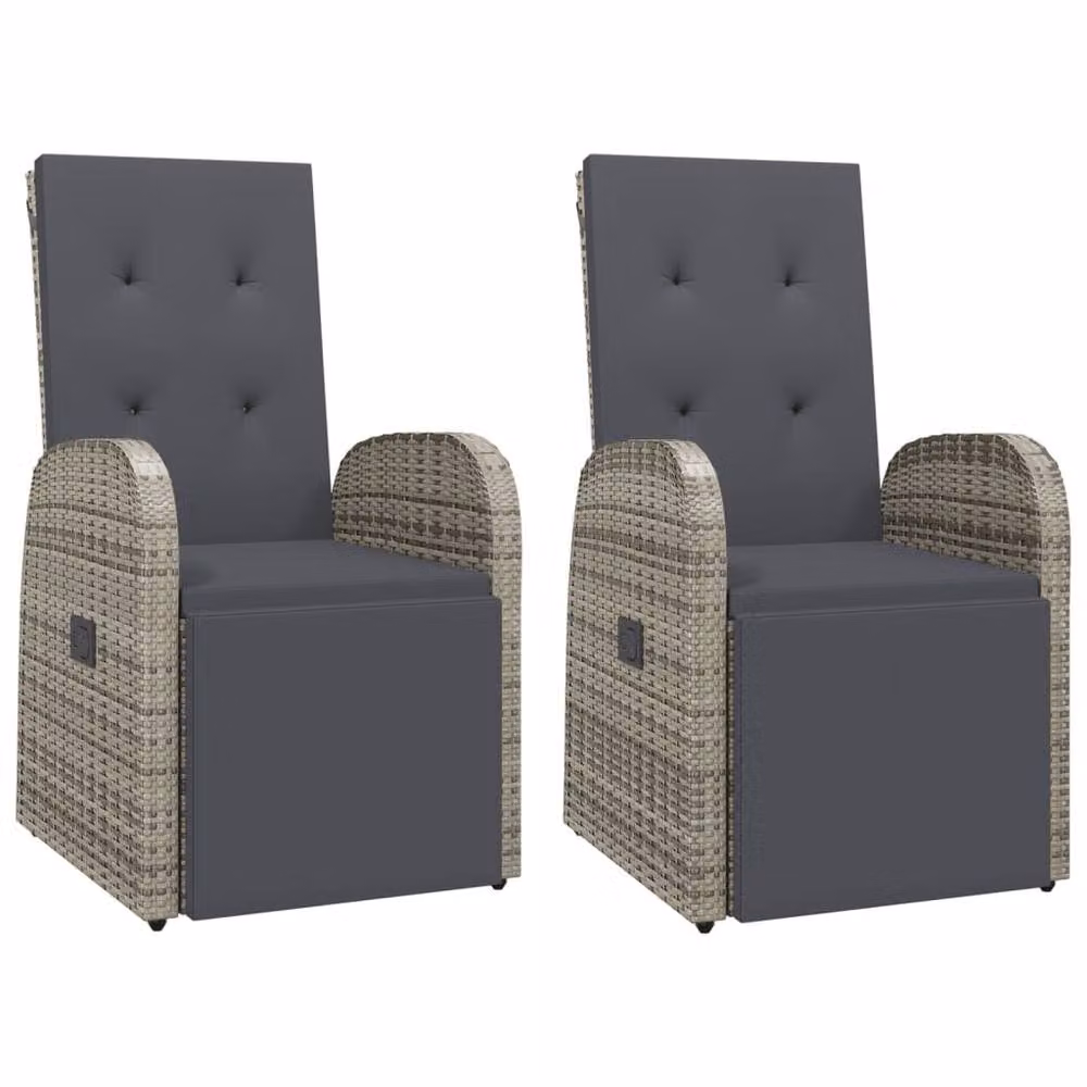 Berkfield Home Beautiful 3 Piece Grey Poly Rattan and Oiled Acacia Wood Garden Dining Set – 3
