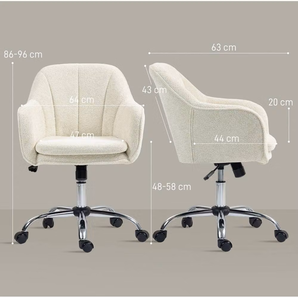 VOGREX Beige Modern Makeup Vanity Chair with Tub Back and 360 Swivel, W/D/H: 63 x 64 x 96 cm – 2