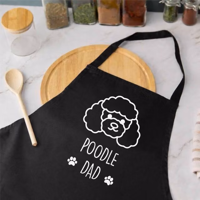 60 SECOND MAKEOVER Poodle Dad Apron in Black