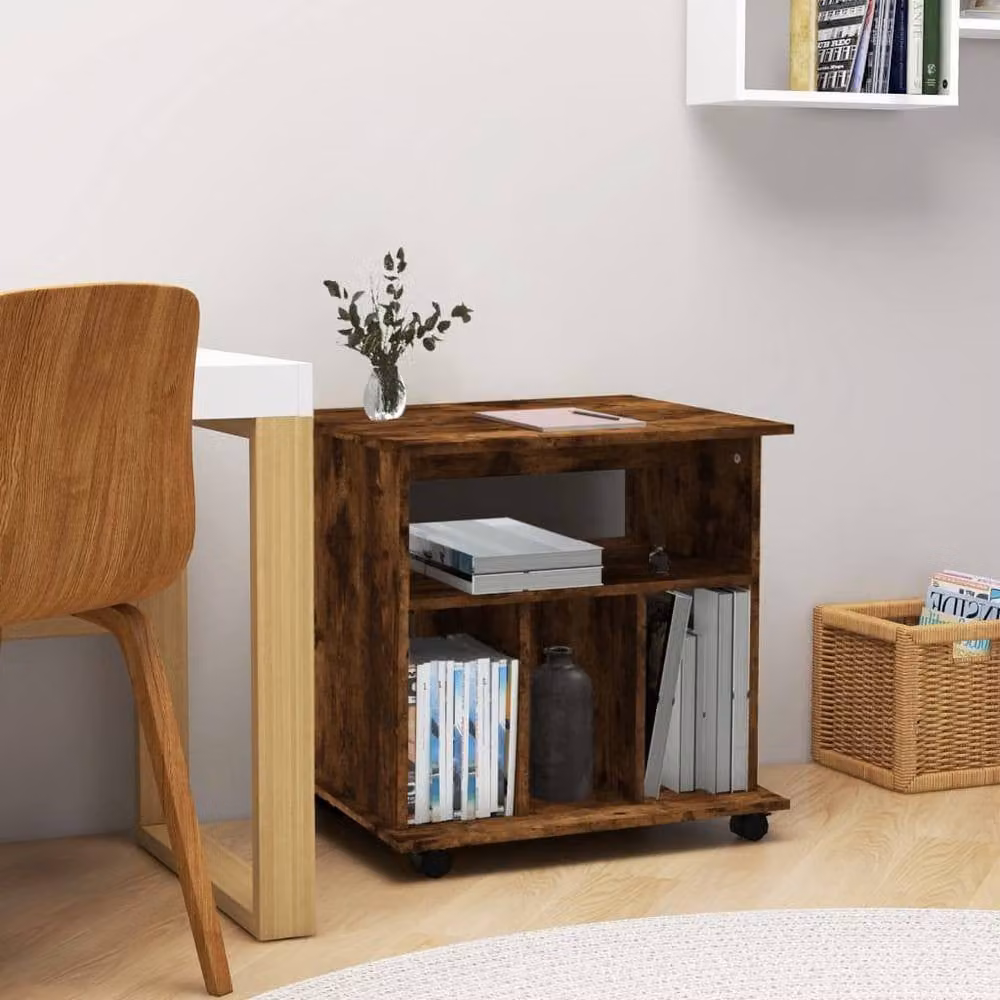 Berkfield Home Rolling Cabinet in Smoked Oak Brown, W/D/H: 60 x 45 x 60 cm – 1