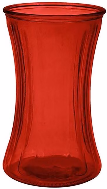 KDMD Red Floraline Striped Glass Hand Tie Tabletop Vase, Pack of 3 – 1