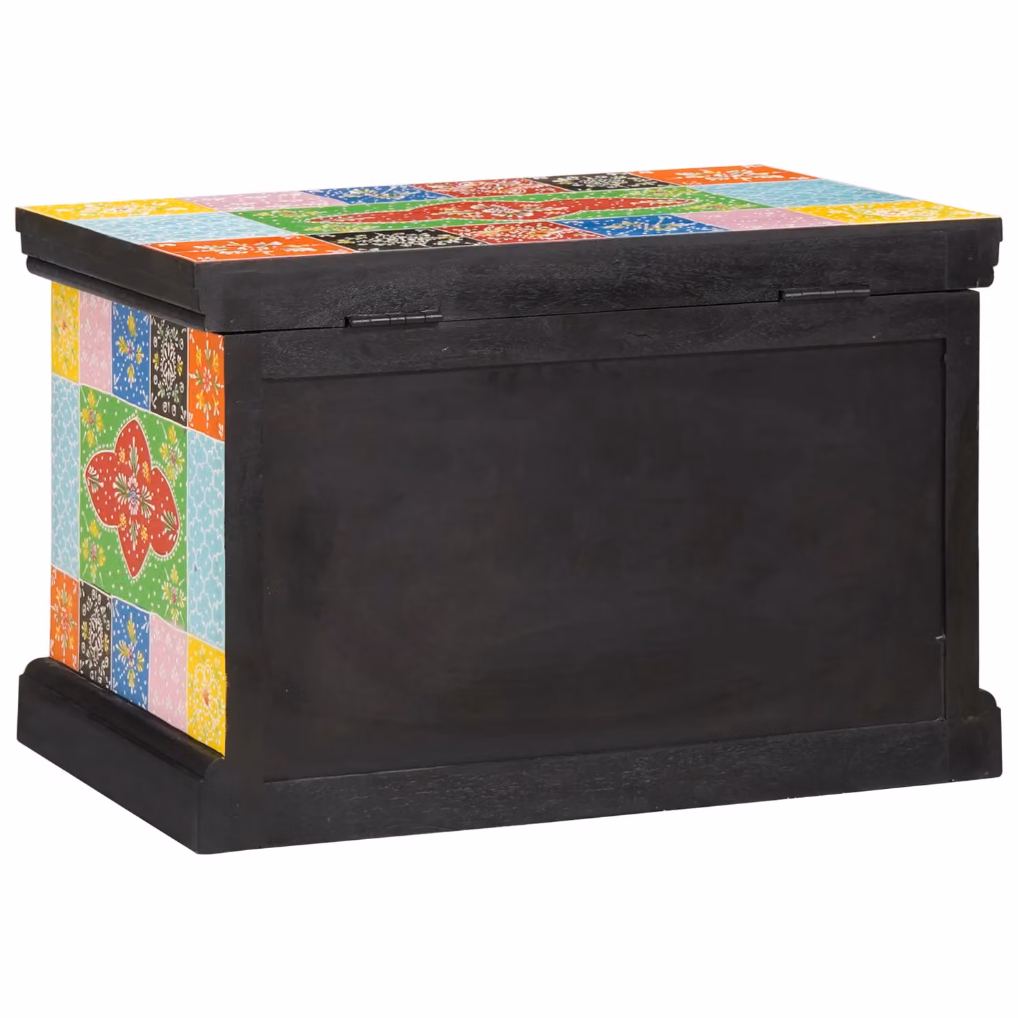 Berkfield Home Mango Wood Geometric Storage Box, Multicolour, W: 60 cm, D: 40 cm, H: 40 cm – 4