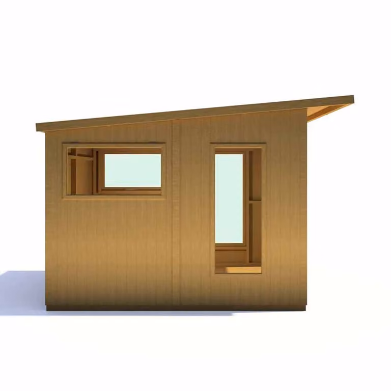 Shires Miami Pent Summerhouse in Light Brown, W: 255 cm, D: 299 cm, H: 214.7 cm