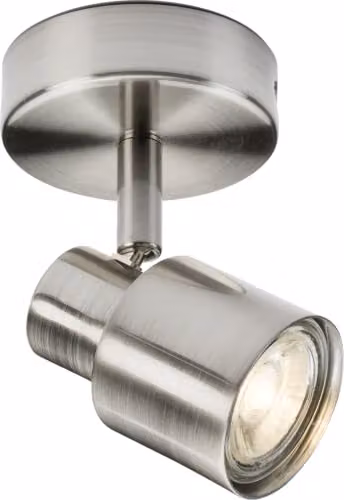 Netlighting GU10 Single Cylinder Spotlight in Brushed Chrome and Grey, Adjustable and Dimmable, 50W, IP20 – 1