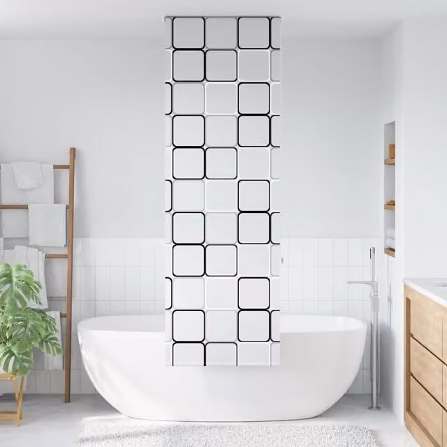 Berkfield Home Black Opaque Shower Roller Blind, W: 80 cm, H: 240 cm