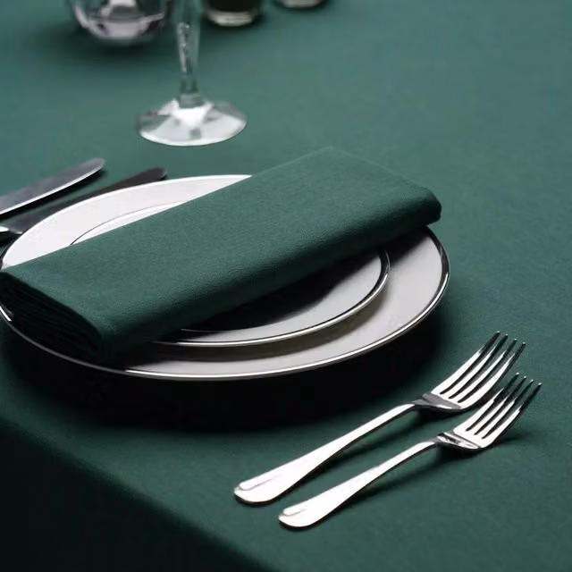 Trimming Shop Premium Plain Green Spun Polyester Table Napkins