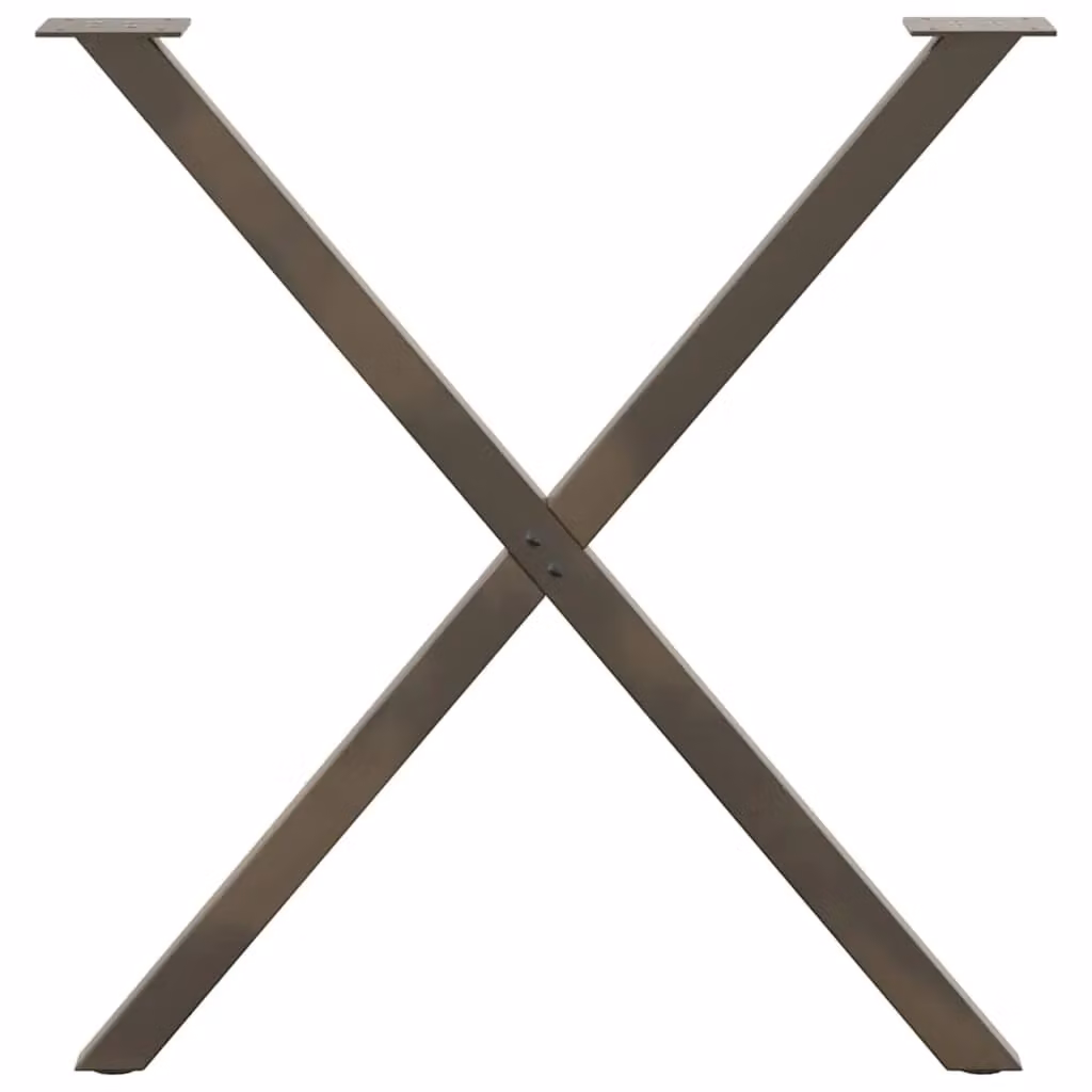 Berkfield Home X-Shaped Dining Table Legs, 2 Pieces, Brown Natural Steel, H: 70-73 cm x W: 70 cm – 3
