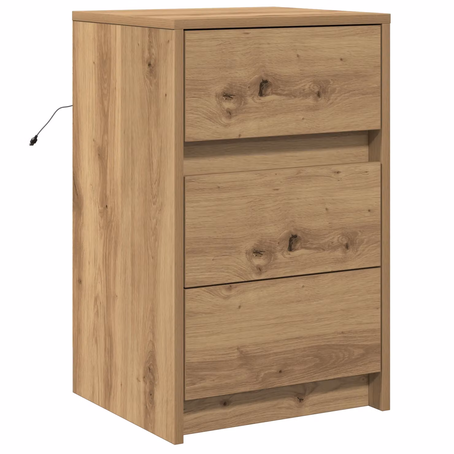 Berkfield Home Bedside Cabinet in Brown Artisan Oak with Integrated LED Lights – 2