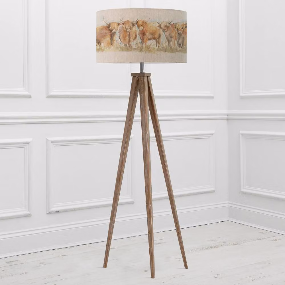 Voyage Maison Aratus Floor Lamp with Highland Eva Cattle Linen Shade in Multicolour – 2