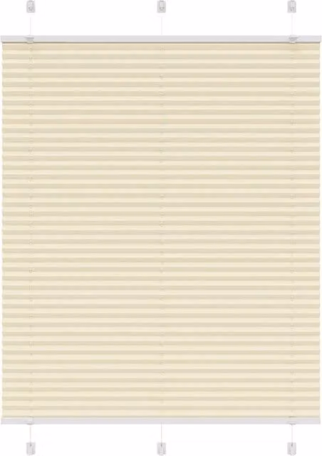 Berkfield Home Single Pleat Cream Polyester Blind, W: 110 cm, H: 100 cm