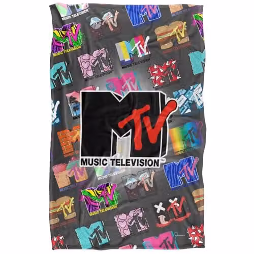 MTV Logos Super Soft Silky Touch Fleece Blanket, Multicolour – 1
