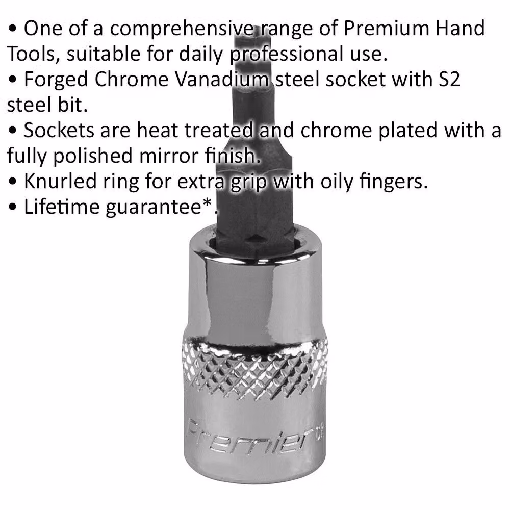 Loops 3mm Forged Hex Socket Bit 1/4 inch Square Drive Chrome Vanadium Wrench Socket in Silver and Multicolour – 2