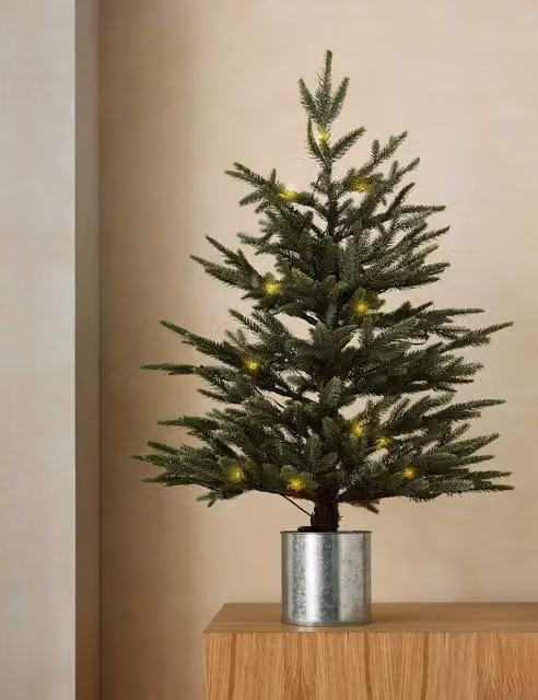 M&S Green Tabletop Potted Christmas Tree, Height: 91.44 cm