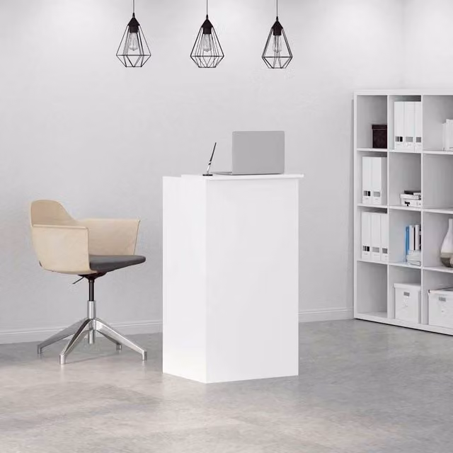Berkfield Home White Reception Desk in Engineered Wood, W: 55 cm, D: 50 cm, H: 103.5 cm