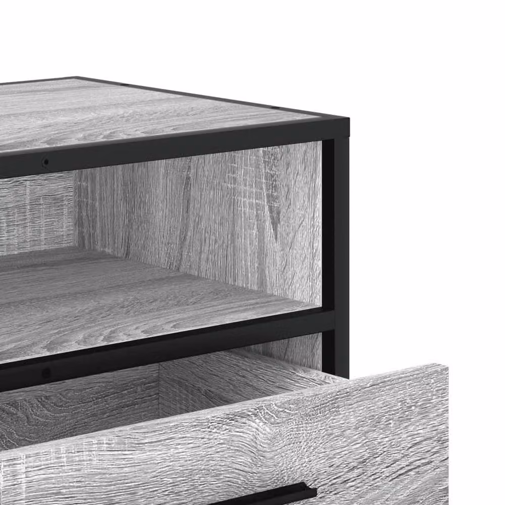 Berkfield Home Grey Sonoma TV Cabinet in Engineered Wood and Metal, W: 80 cm, D: 34.5 cm, H: 40 cm – 4