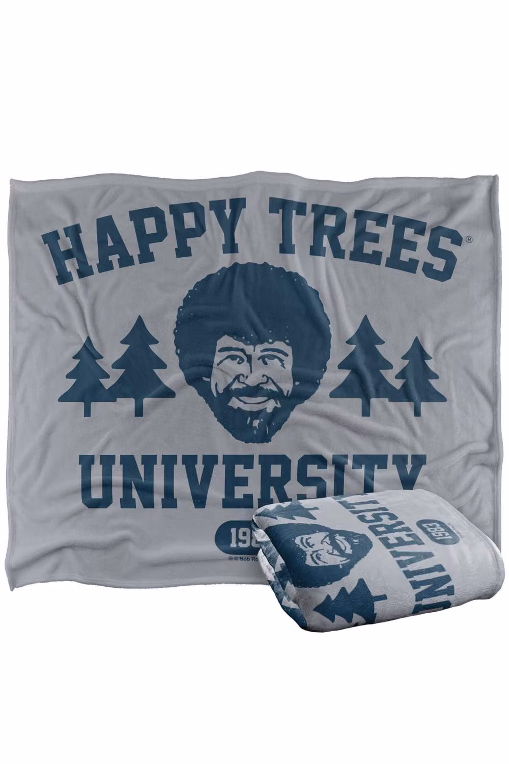 Bob Ross Happy Trees University Silky Touch Super Soft Fluffy Polyester Throw Blanket in Multicolour, Large – 2