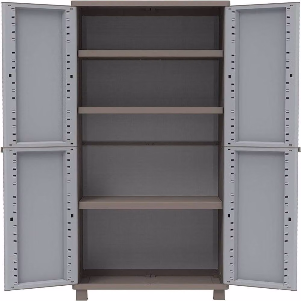 Havendro Grey Metal 2 Door Storage Cabinet with 3 Internal Shelves and Lock – 2