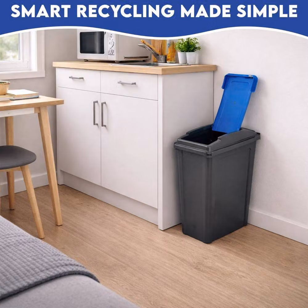 Pawnora 25L Plastic Bin with Flip Lid in Anthracite Grey – 3
