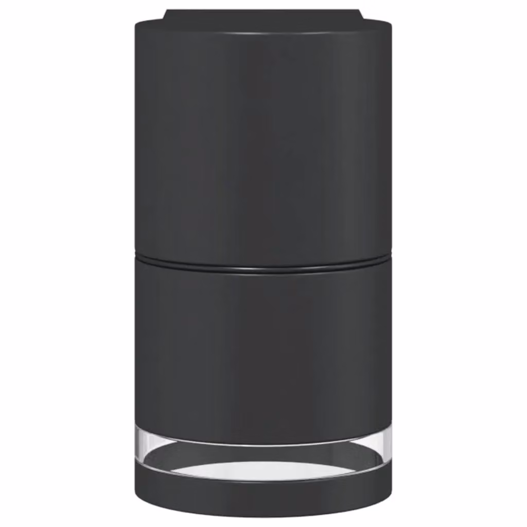 Berkfield Home Set of 2 Black Modern Cylinder Outdoor Wall Lights in Die-cast Aluminium – 3