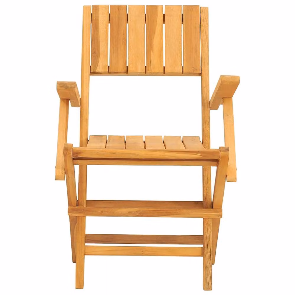 Berkfield Home Set of 8 Folding Garden Chairs in Brown Solid Teak Wood, W/D/H: 55 x 61 x 90 cm – 3