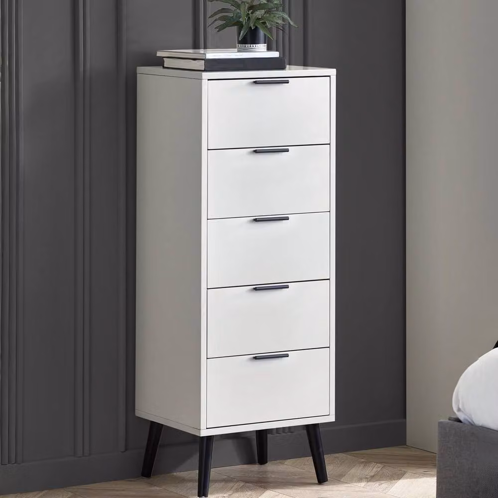 Cheshire Premium Arden 5 Drawer Narrow Chest in Silk Grey – 3