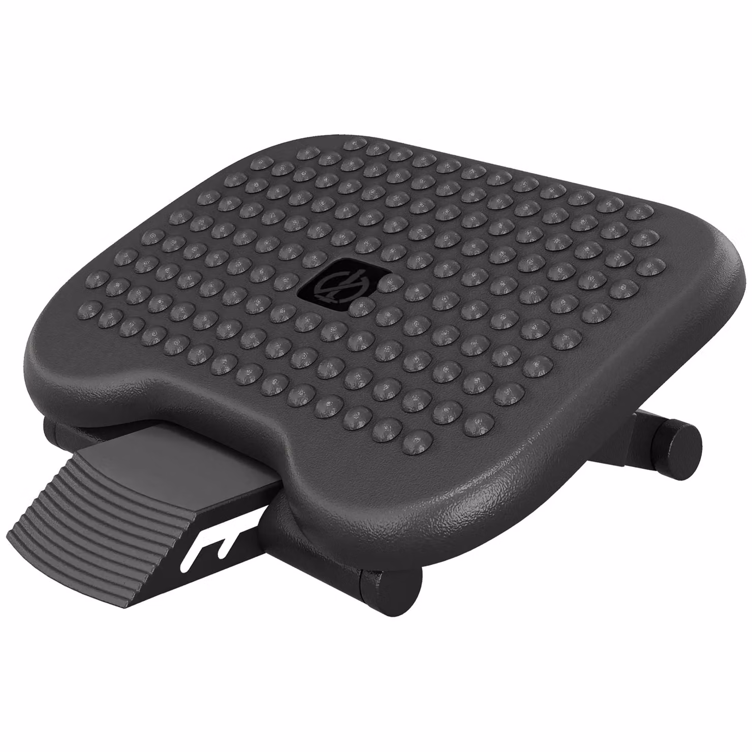 HOMCOM Ergonomic Adjustable Height and Angle Footrest with Non-Skid Massage Surface in Black – 2