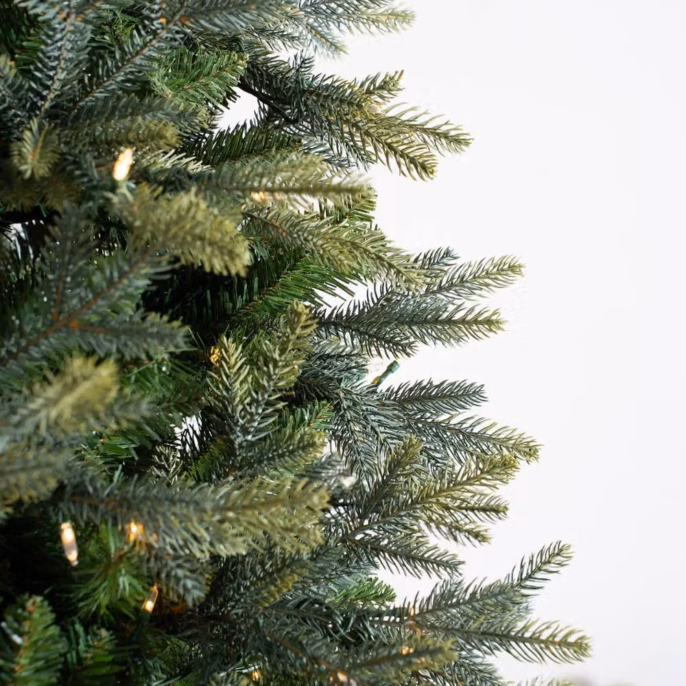 Direct Wicker 6ft Pre-lit Artificial Grand Fir Christmas Tree with Warm White LED Lights in Green – 7
