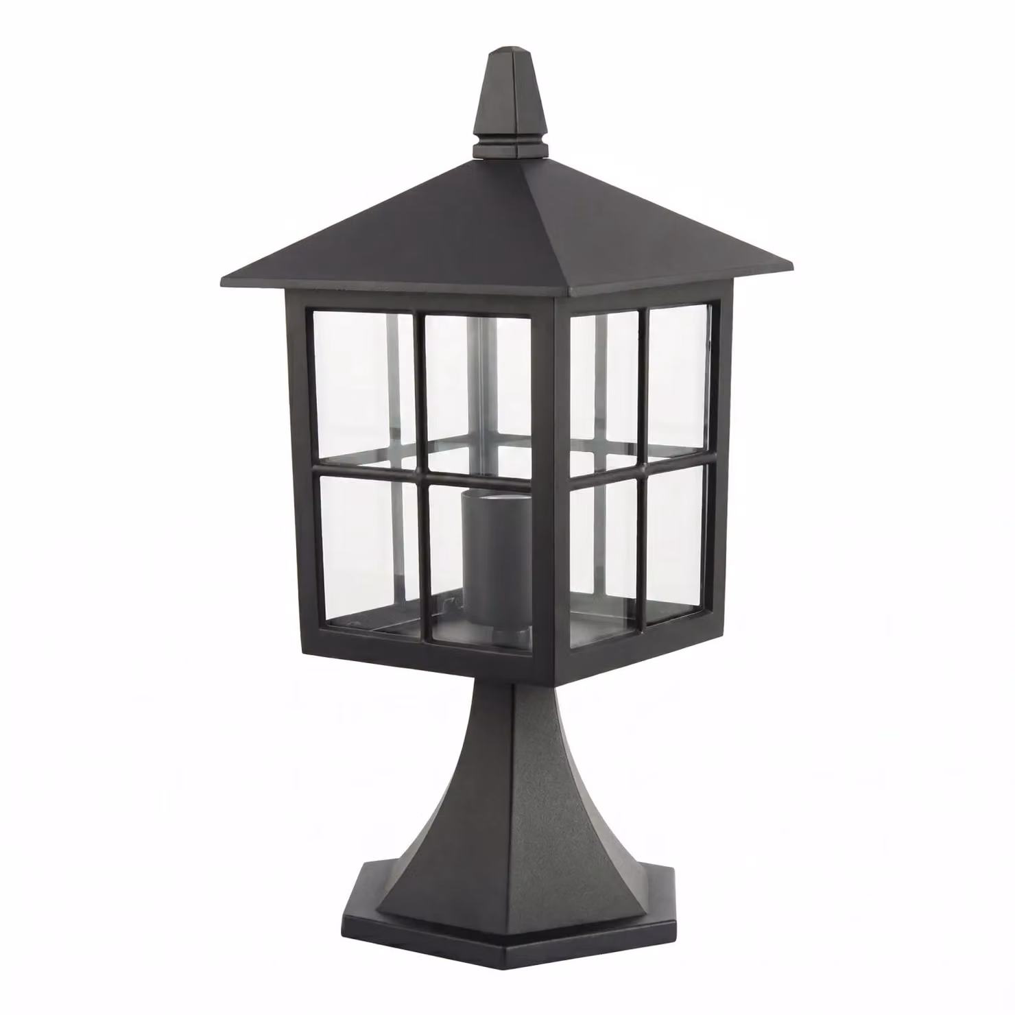 Happy Homewares Classic Matte Black Die-Cast Aluminium Metal Exterior Lantern Wall Light Fitting – 2