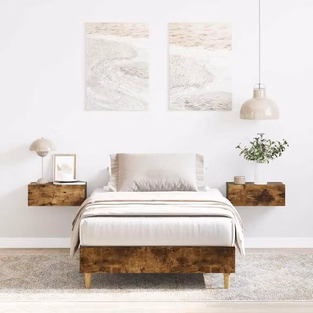 Berkfield Home Small Single Bed Frame in Smoked Oak Brown, Engineered Wood, W/D/H: 75 x 190 cm