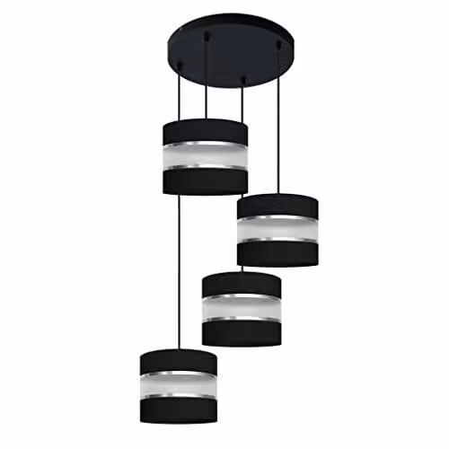 Netlighting Helen Cluster Pendant Ceiling Light in Black and Silver, Diameter: 35 cm