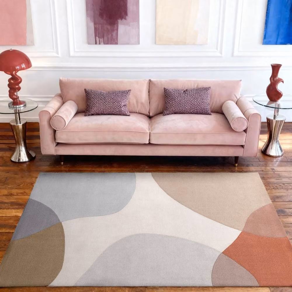 Ted Baker Hackney Clarissa Handwoven Abstract Wool Rug in Blue and Multicolour, W: 120 cm, D: 170 cm – 2