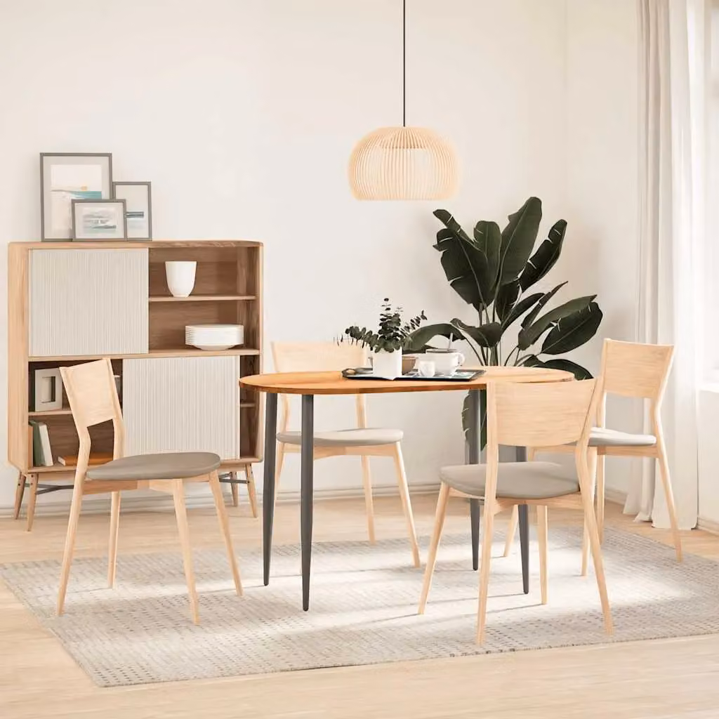 Berkfield Home Oval Solid Wood Oak Table Top in Light Brown and Grey, W: 120 cm, D: 60 cm, H: 2 cm – 2