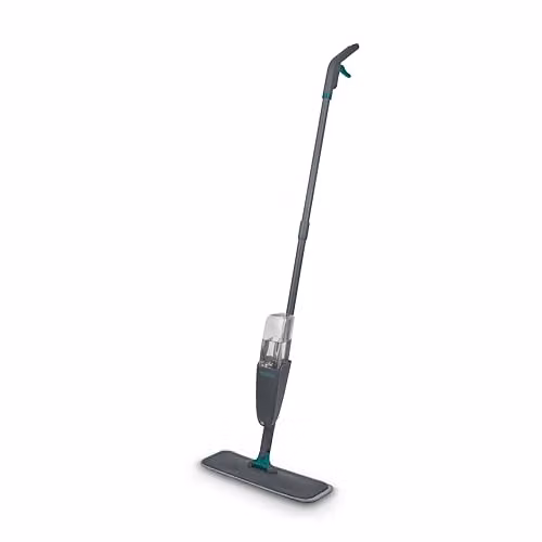 Tower Spray Mop with 4 Washable Microfibre Pads and 500ml Refillable Bottle, Anthracite and Petrol – 1