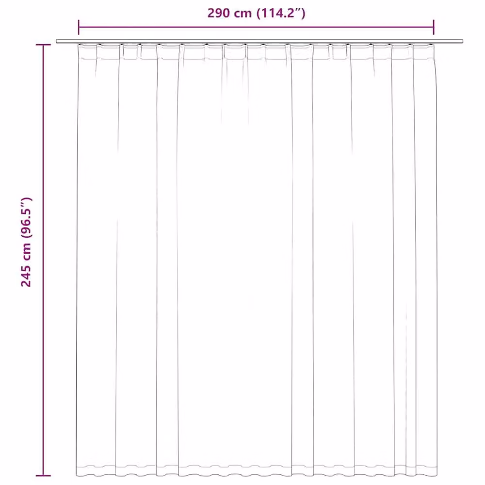 Berkfield Home Blackout Curtain with Hooks in Anthracite Grey, W: 290 cm, H: 245 cm – 4