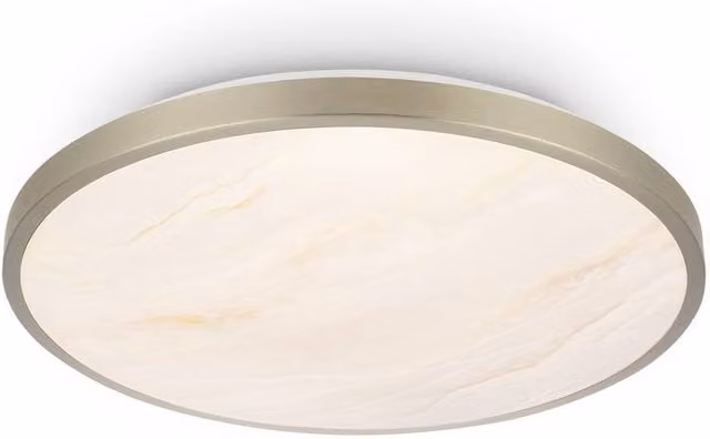 Briloner LED Ceiling Light in Metallic Silver with Alabaster Glass Cover, 17.5W – 1