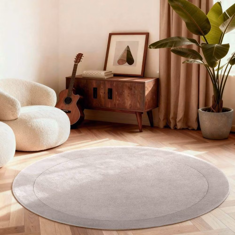 Villeroy & Boch 1812 Kari Handmade Wool Blend Bordered Rug in Grey, W: 120 cm, L: 180 cm – 3