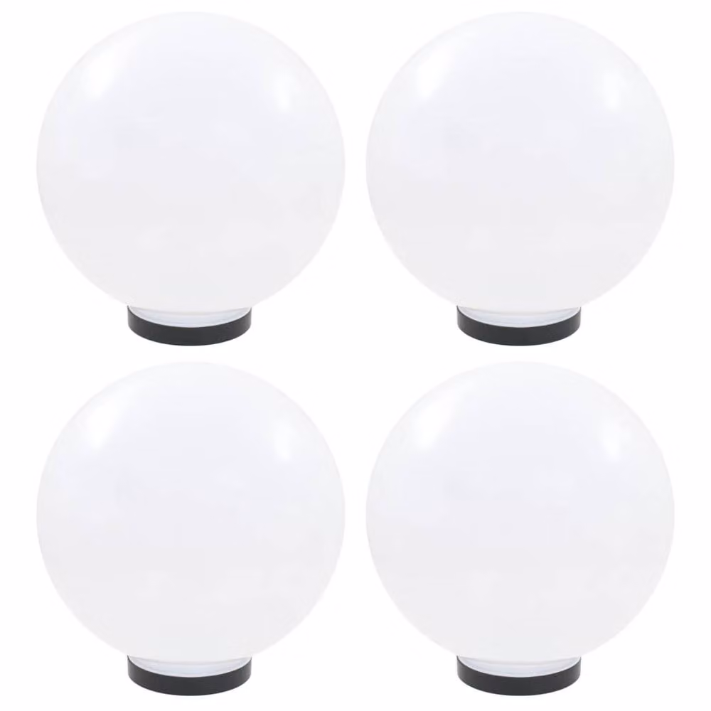 Berkfield Home Set of 4 White Spherical LED Bowl Lamps, Diameter: 30 cm – 2