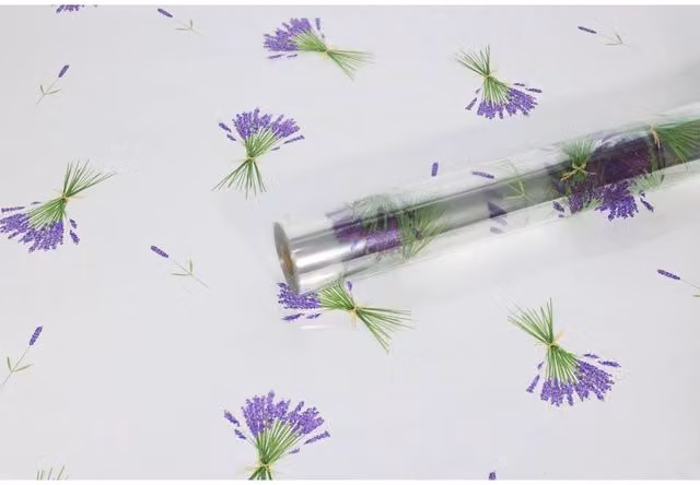 KDMD Lavender Design Plastic Film, Purple, W: 80 cm, L: 100 m