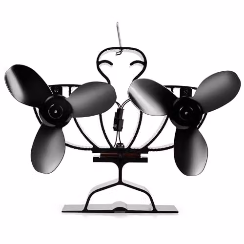 VonHaus Double Stove Fan with 6 Blades in Black – 3