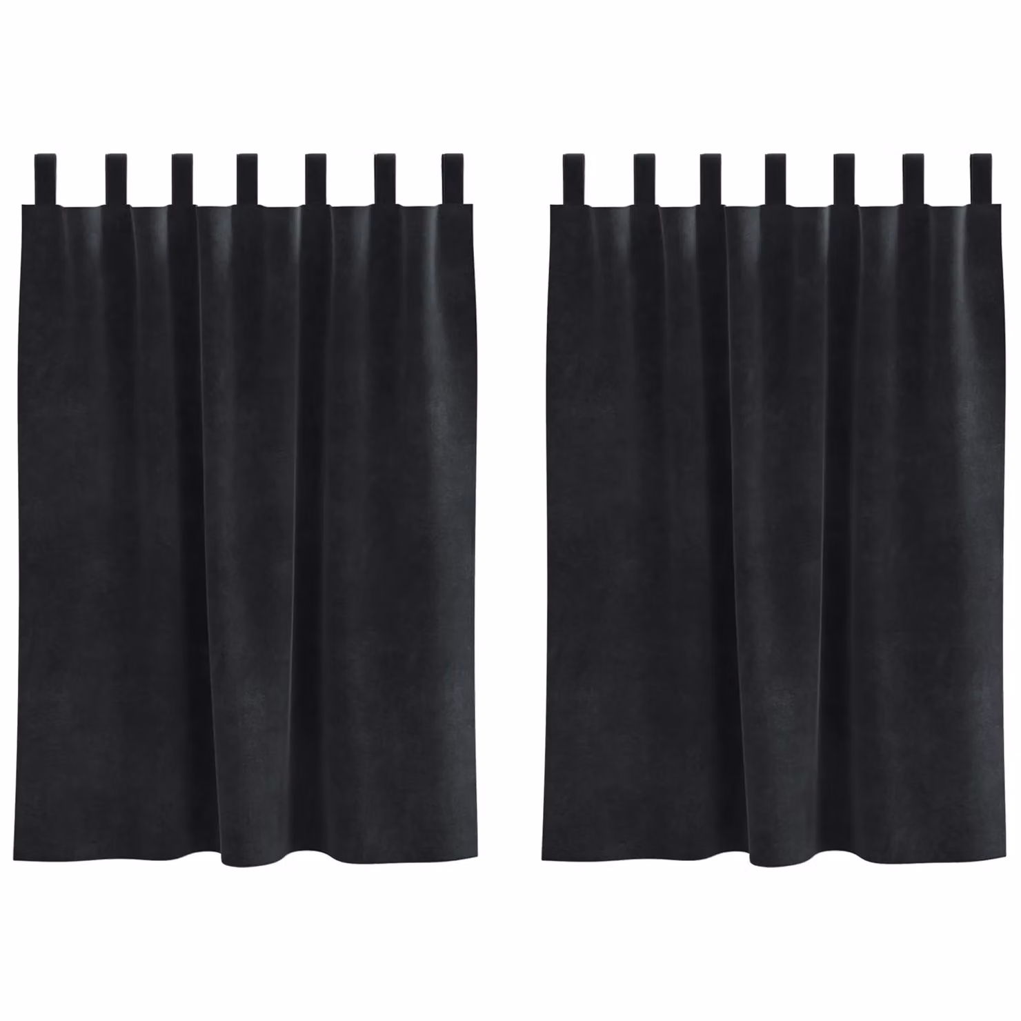 Berkfield Home Blackout Velvet Curtains with Hanging Loops, 2 Pack, Black – 2